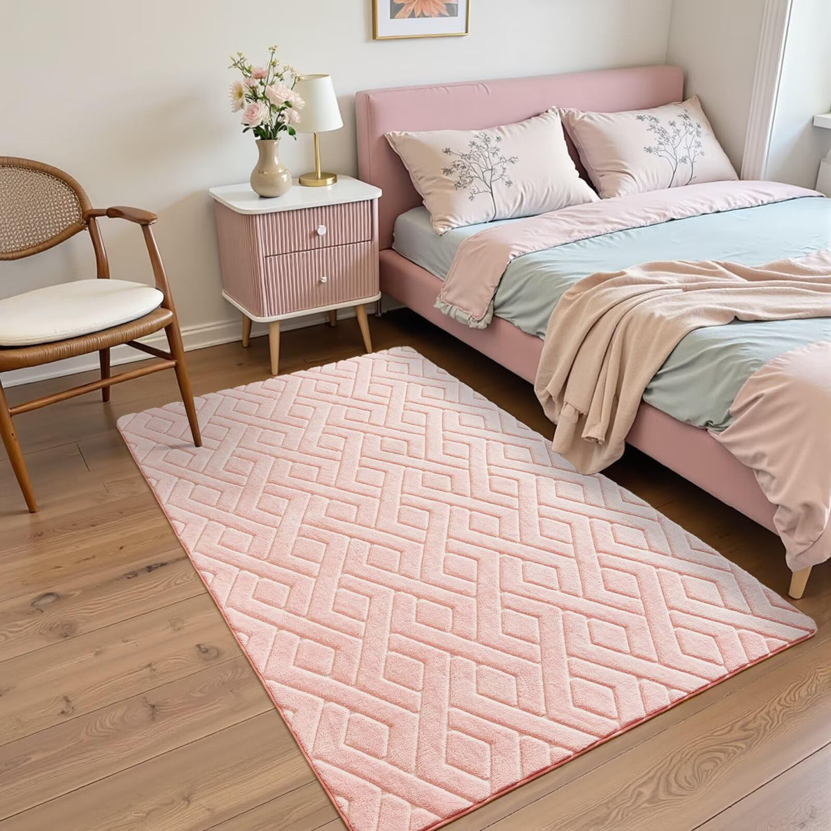 5x7 Black Fluffy Shag Area Rug for Living Room Bedroom
