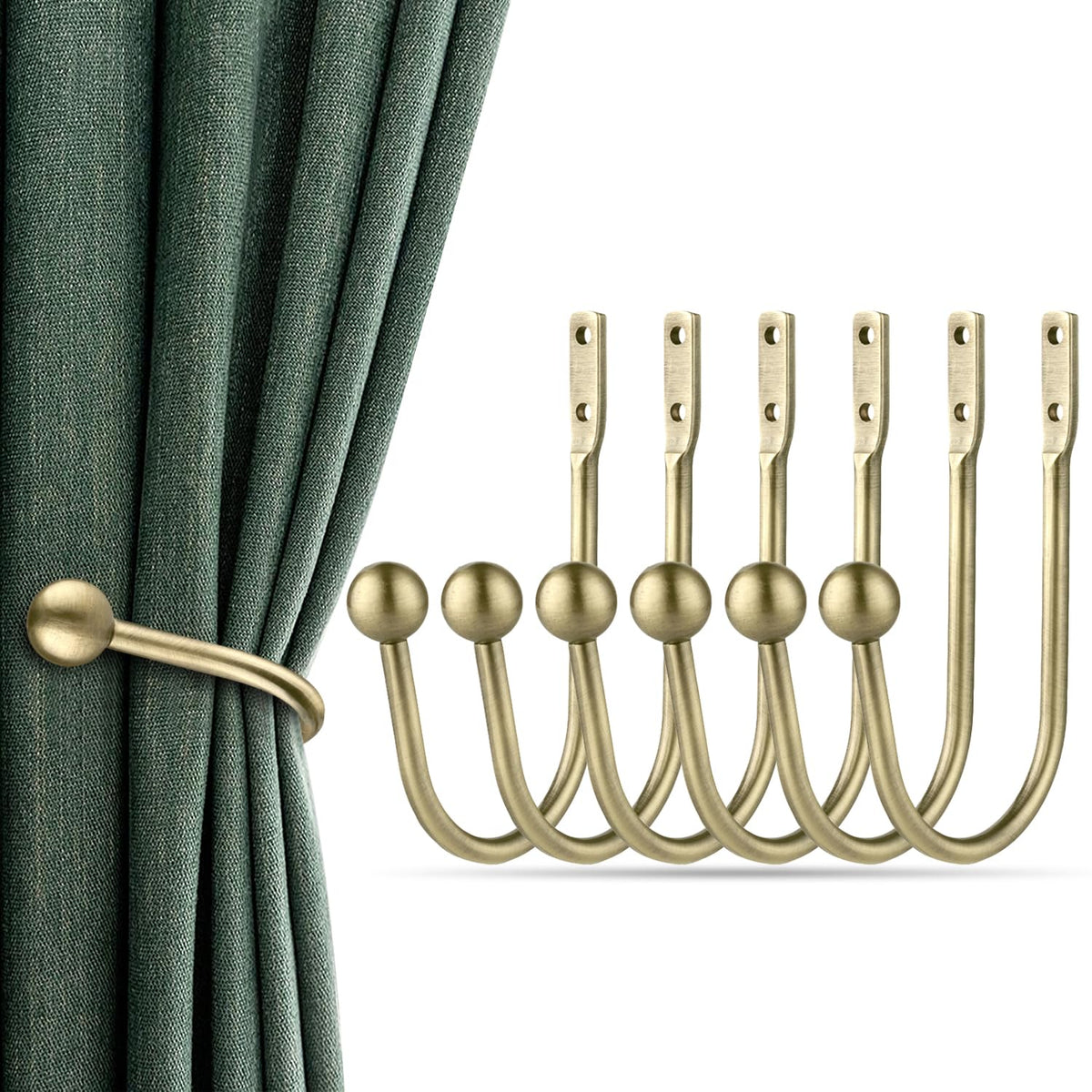 Curtain Holdbacks Tiebacks, 4pcs Curtains Holder Hooks for Home Decor