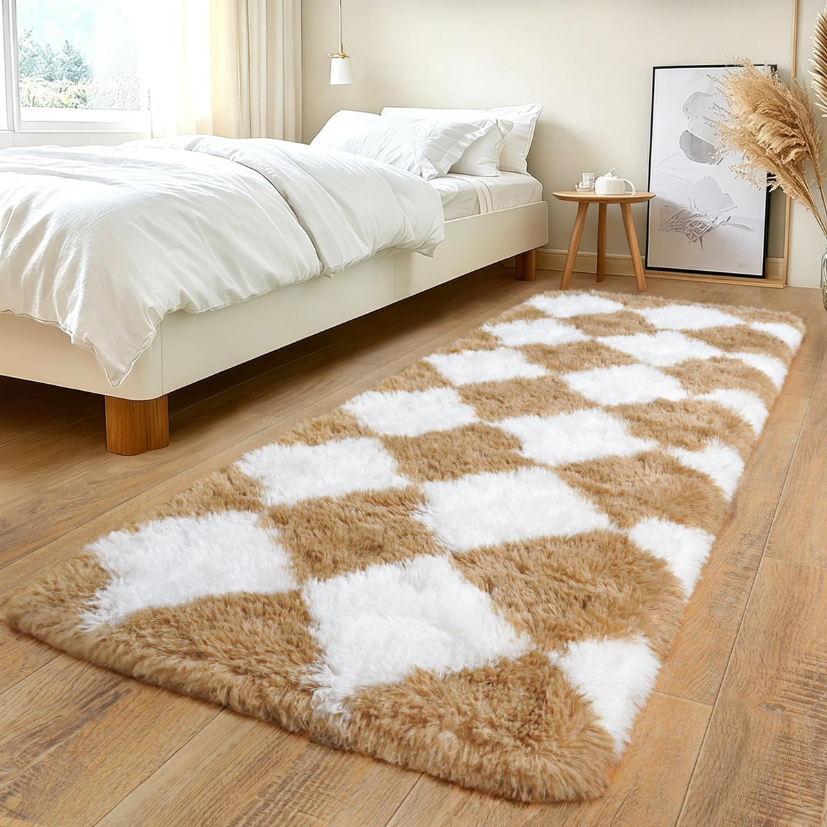 8x10Ft Soft Shaggy for Living Room, High Pile Fluffy Rugs Blush Area Rug