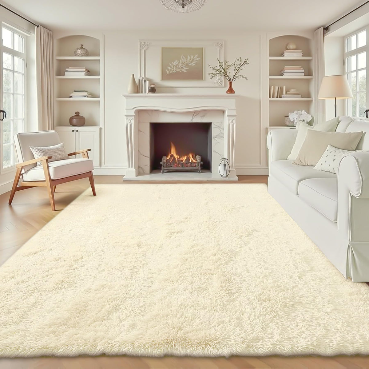 8x10 Area Rugs for Living Room: Fluffy Shag Soft Washable Rug Large Fuzzy Plush Indoor Carpet for Bedroom Nursery Playroom Kids Girls Boys Room (Camel, 8'x10')
