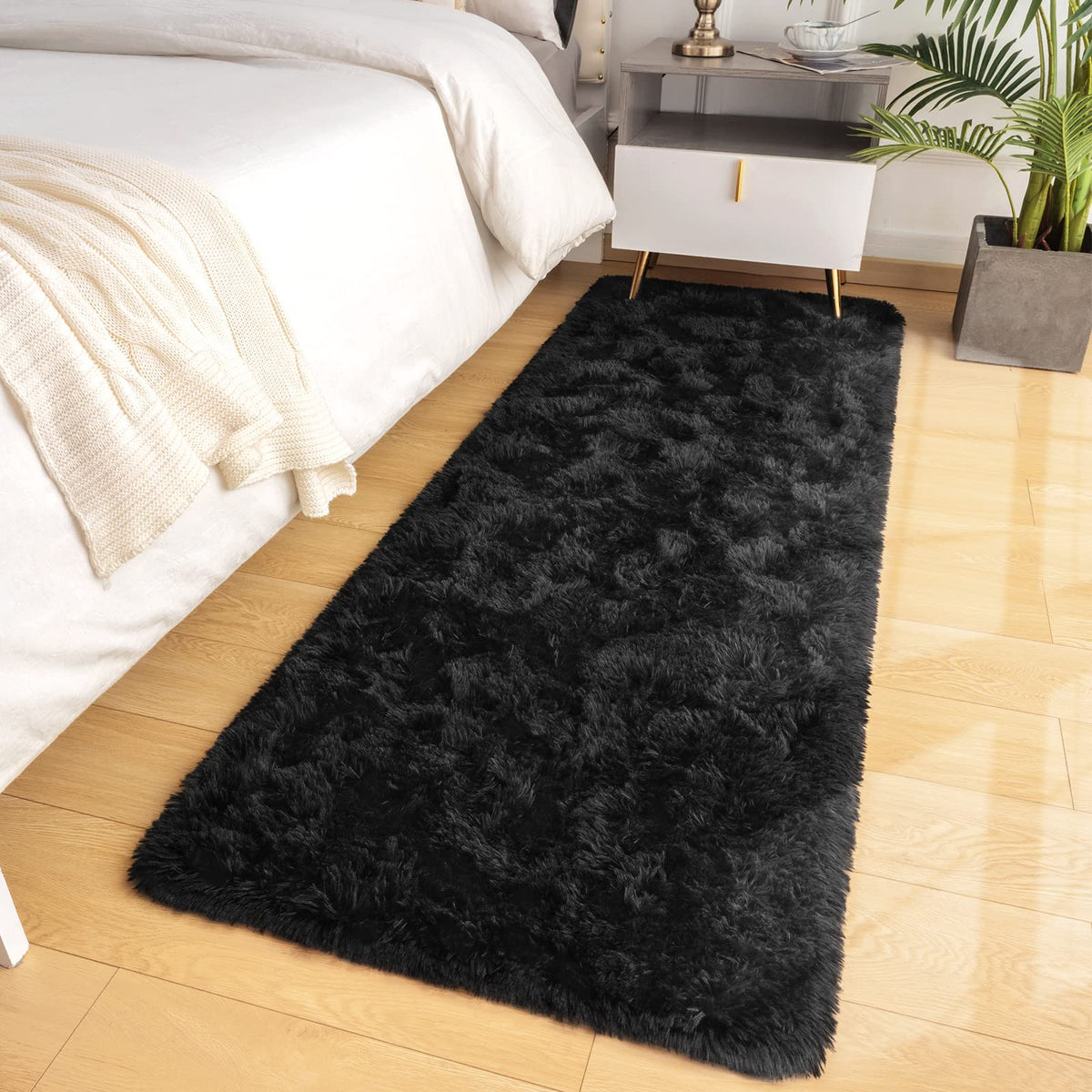 LOCHAS Area Rugs Fluffy Living Room Carpets for Kids Bedroom 6x9, Cream