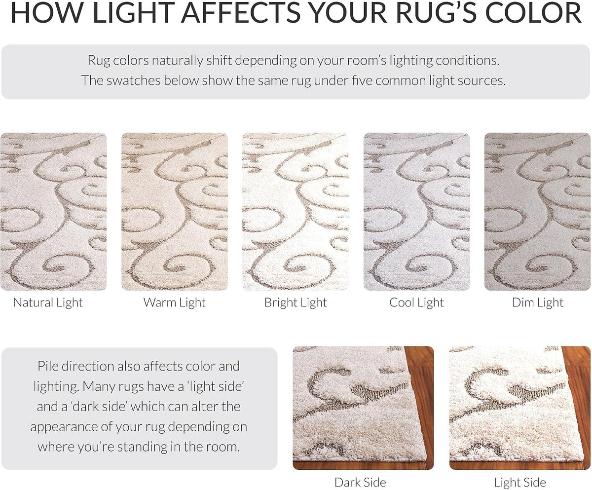 SAFAVIEH Florida Shag Rug 8'x10', Soft Plush Cream & Beige SG455-1113