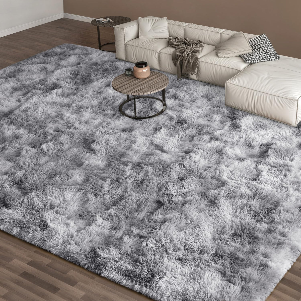 EVOIONOS Area Rug for Bedroom Living Room, Machine Washable 5x7 Fluffy Shag Rug, Soft Plush Non Slip Carpet for Indoor Floor Bedside Nursery Kids Girls Room Dorm, Home Decor Aesthetic, ‌Tie-Dye Camel