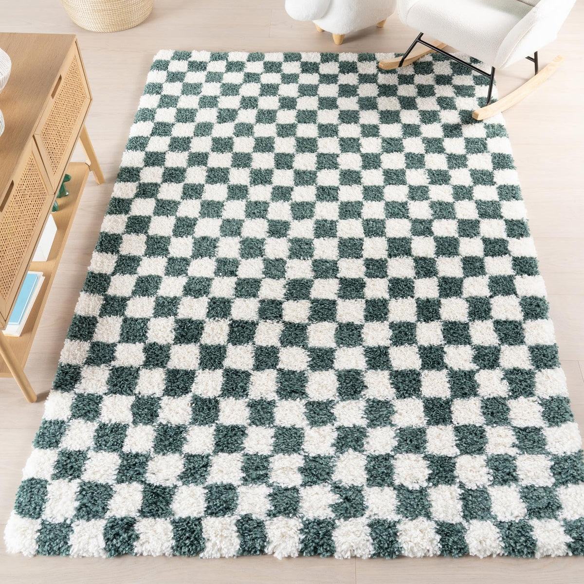 nuLOOM Adelaide Beige Checkered Power Loomed Area Rug, 5' x 8'