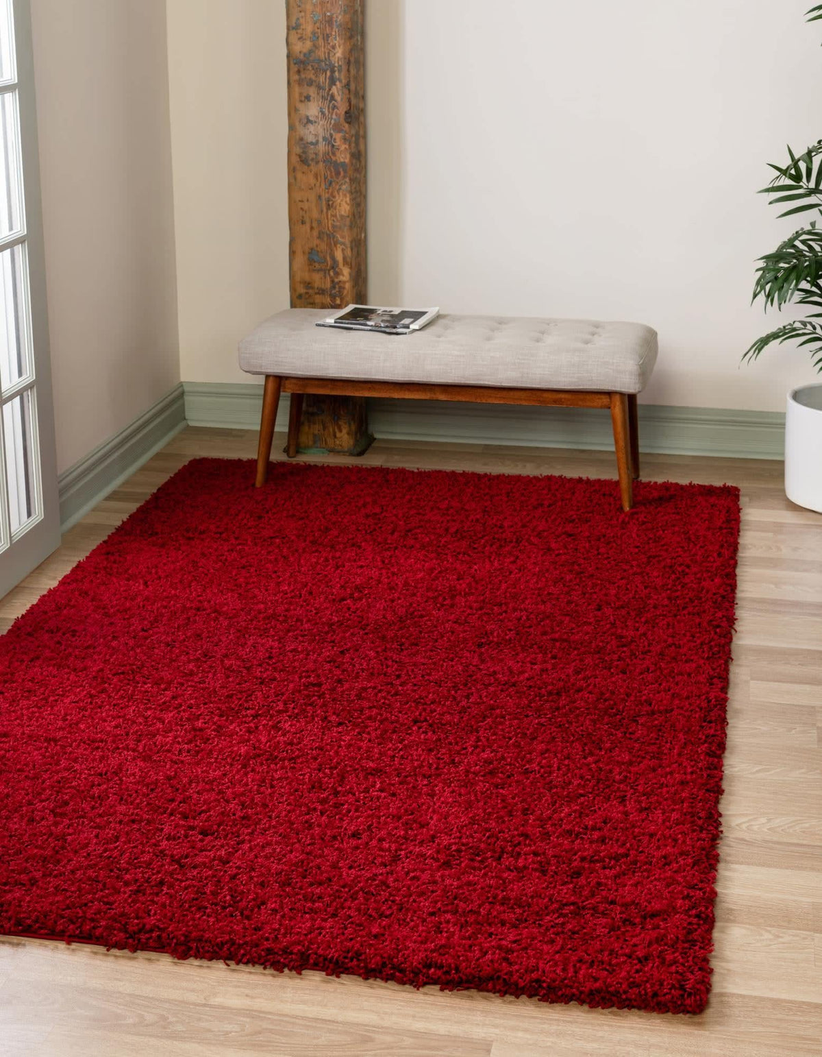 Unique Loom Solid Shag Collection Area Rug (8' x 10' Rectangle, Sandy Brown)