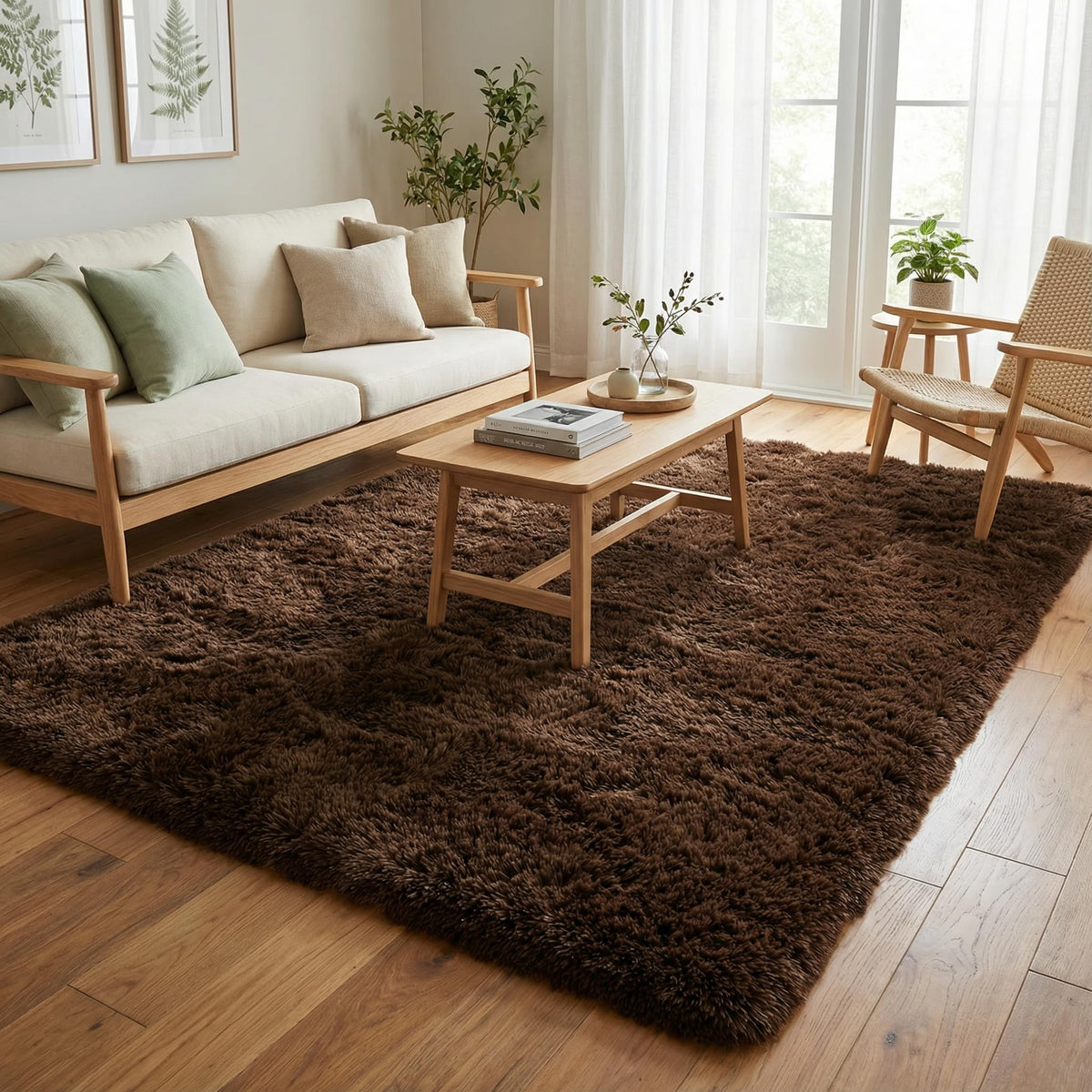 Merelax Soft Modern Indoor Large Shaggy Rug for Livingroom Bedroom Dorm Kids Room Home Decor, Non-Slip Plush Fluffy Furry Fur Area Rugs Comfy Nursery Accent Floor Carpet 9x12 Feet, Black