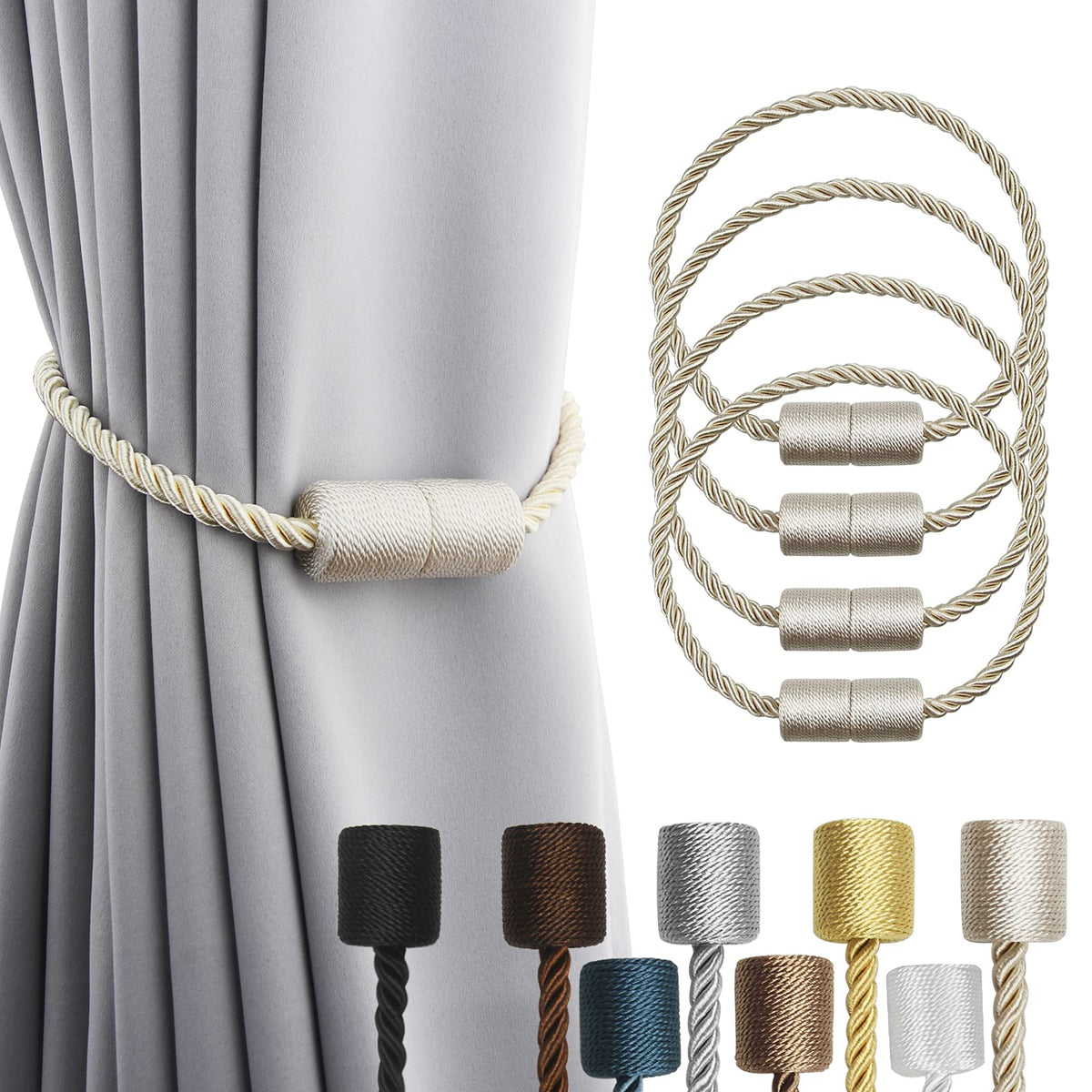 Magnetic Curtain Tiebacks Holdbacks Decorative Tie Backs for Windows Porlau