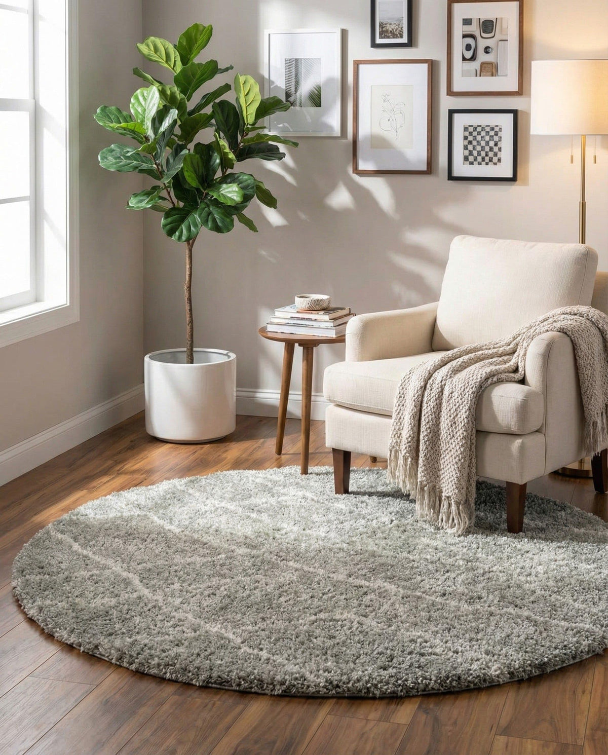 Rugs.com - Soft Touch Shag Rug – 6' 1 x 9' Sage Green Plush Shag Rug – Ultra Soft High Pile Area Rug for Bedroom, Living Room, and Home Office
