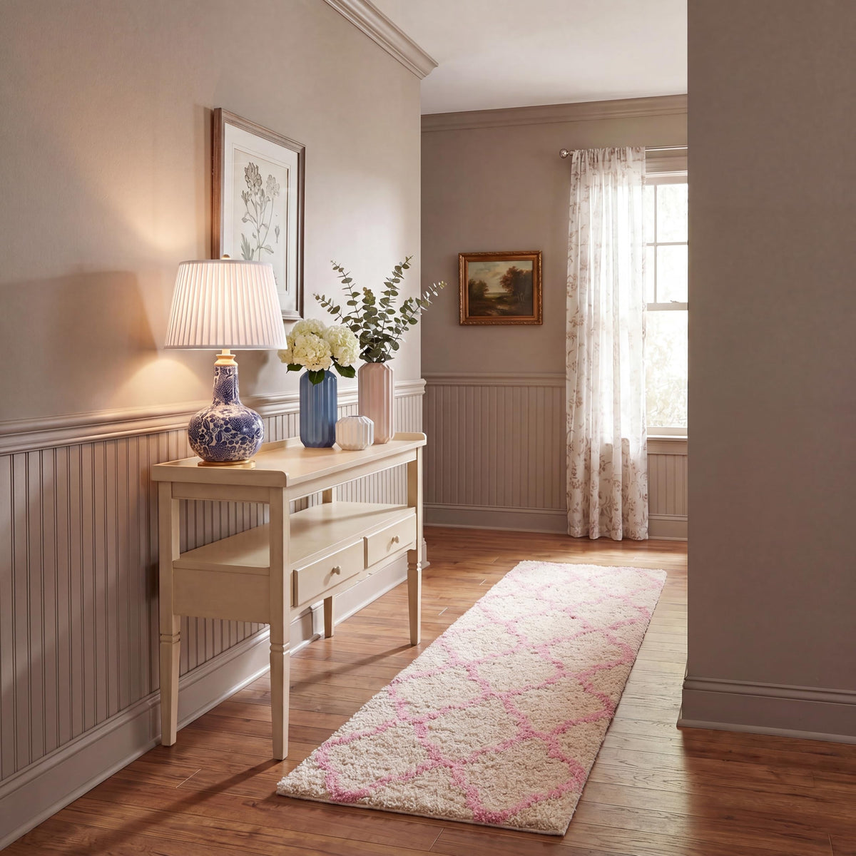 SAFAVIEH Dallas Shag Collection 8' x 10' Beige/Ivory SGD257D Trellis Non-Shedding Living Room Bedroom Dining Room Entryway Plush 1.5-inch Thick Area Rug