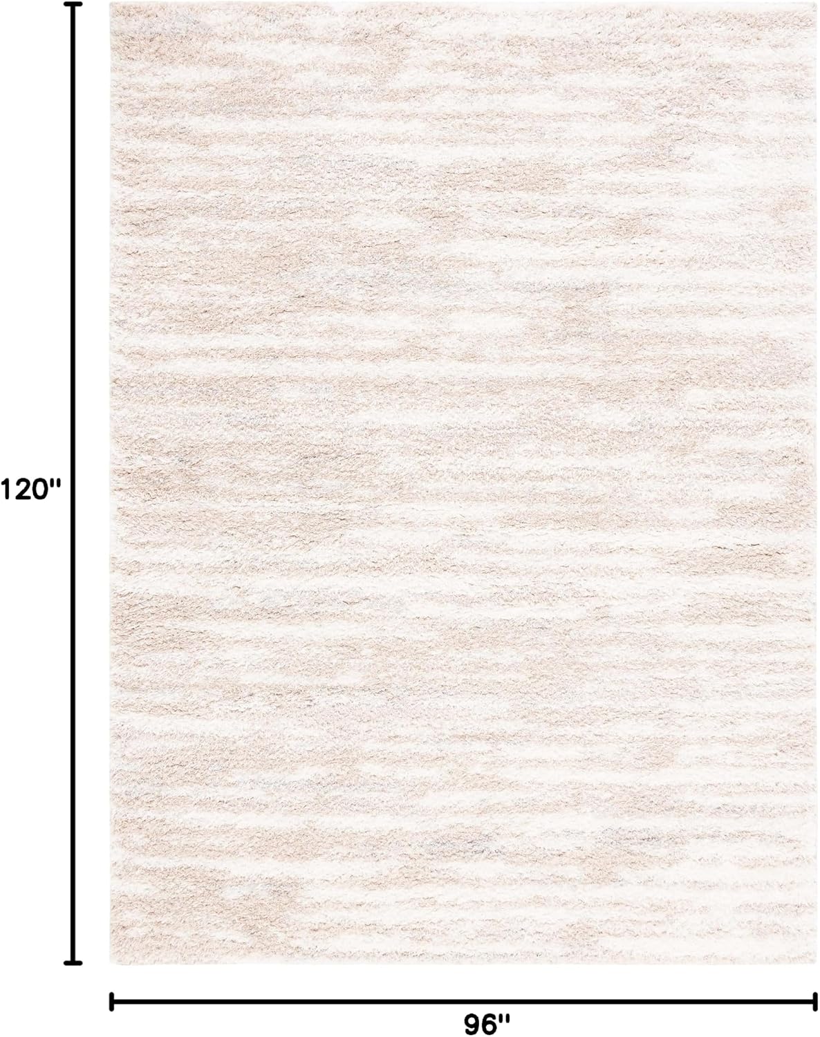 SAFAVIEH Area Rug 8x10 - Lindsay Shag Collection - Large - Beige & Ivory, Non-Shedding & Easy Cleaning, Ultra Plush Thick Pile, Ideal for Living Room, Bedroom, Dining Space (LNS554B)