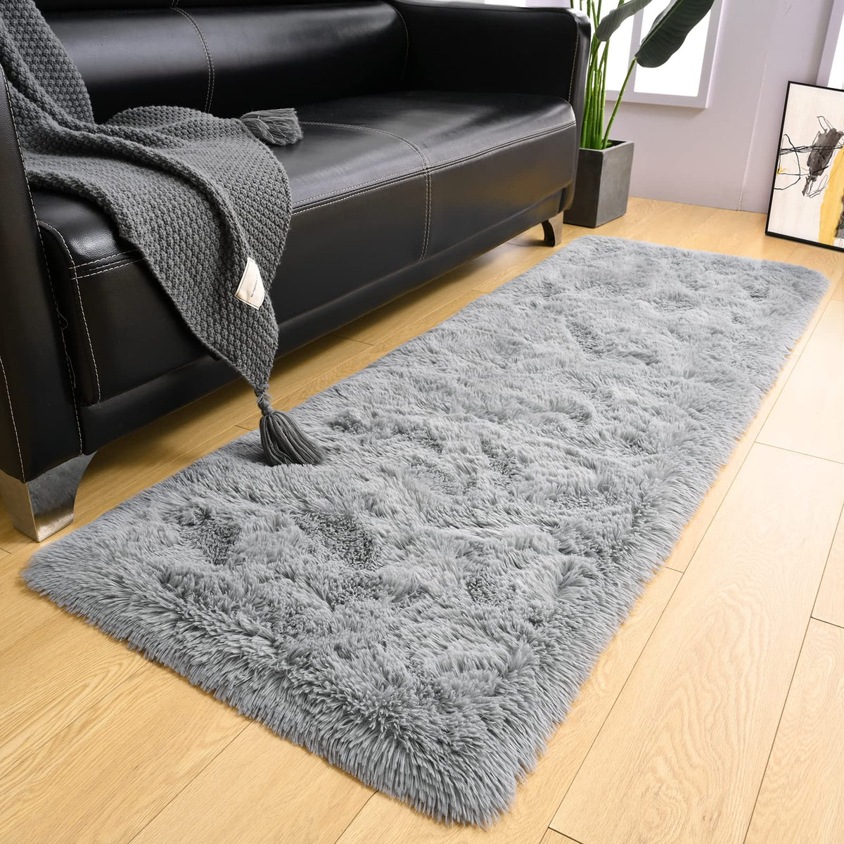 LOCHAS Area Rugs Fluffy Living Room Carpets for Kids Bedroom 6x9, Cream