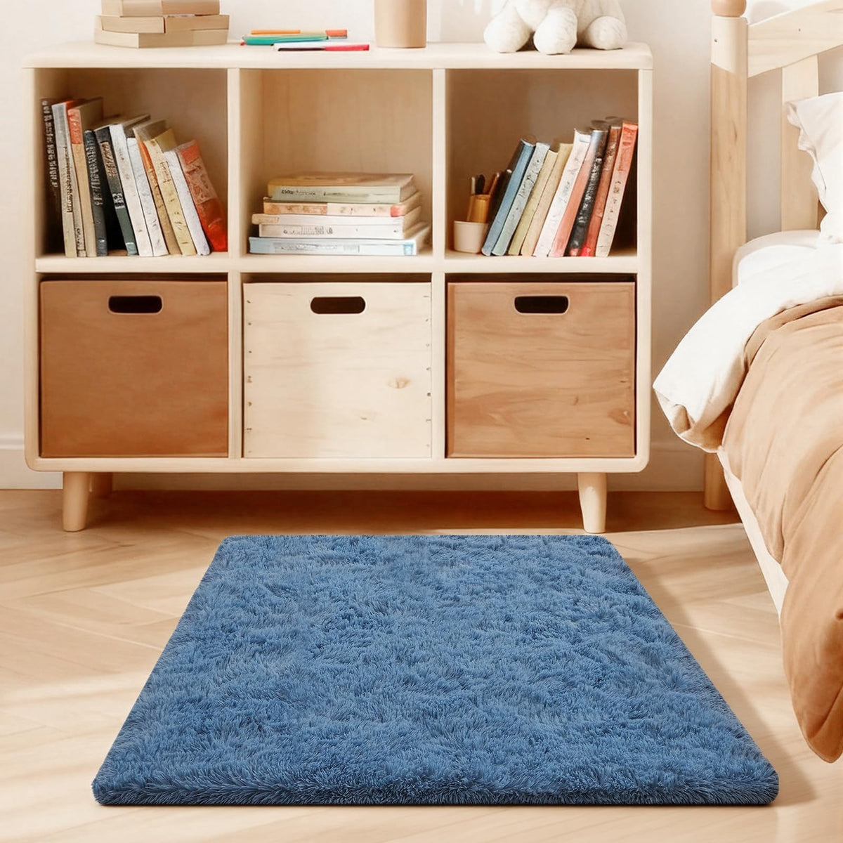 5x7 Large Fluffy Area Rugs for Living Room Bedroom, Light Tan