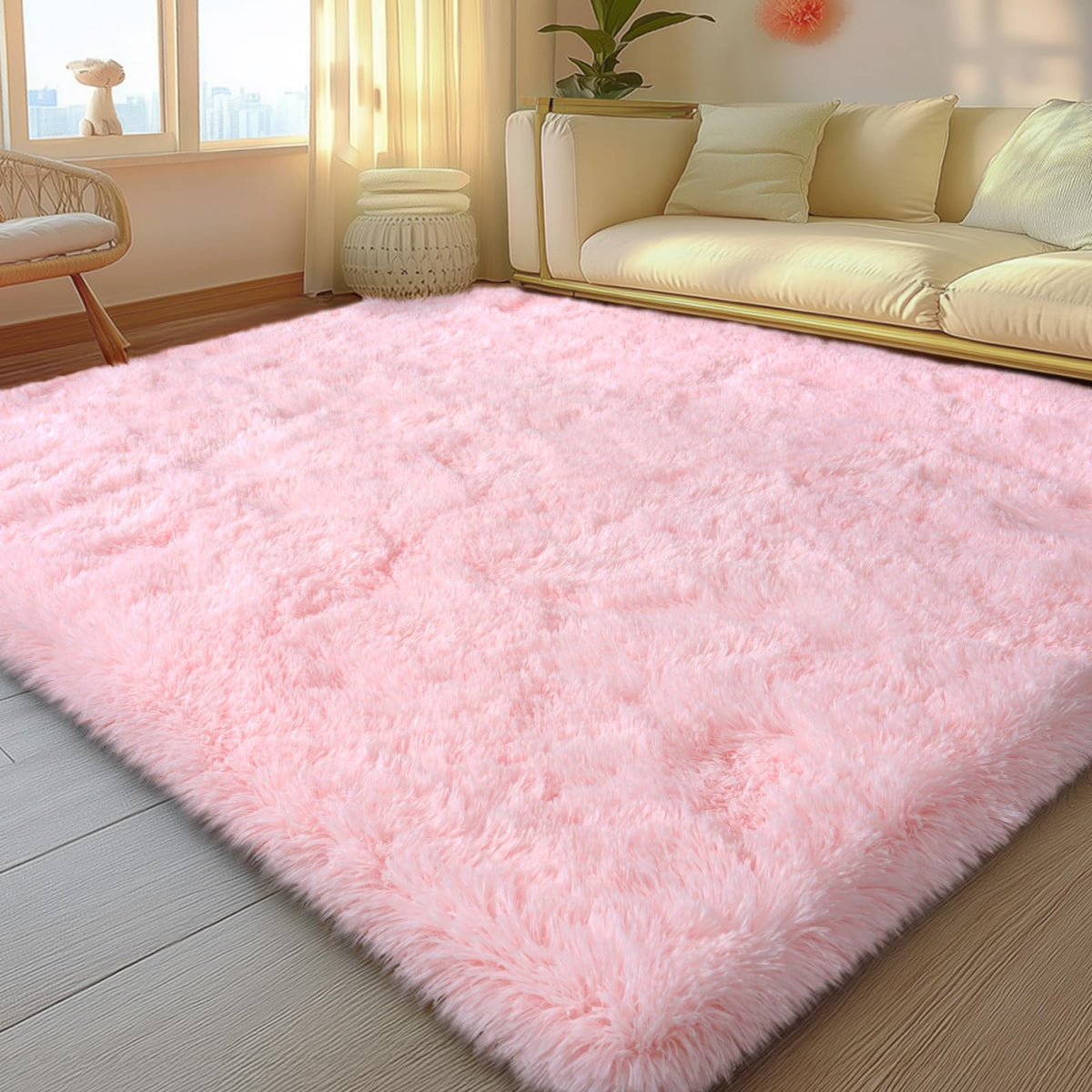 Mugorn 8x10 Area Rugs for Living Room, Large Fluffy Cream White Rugs