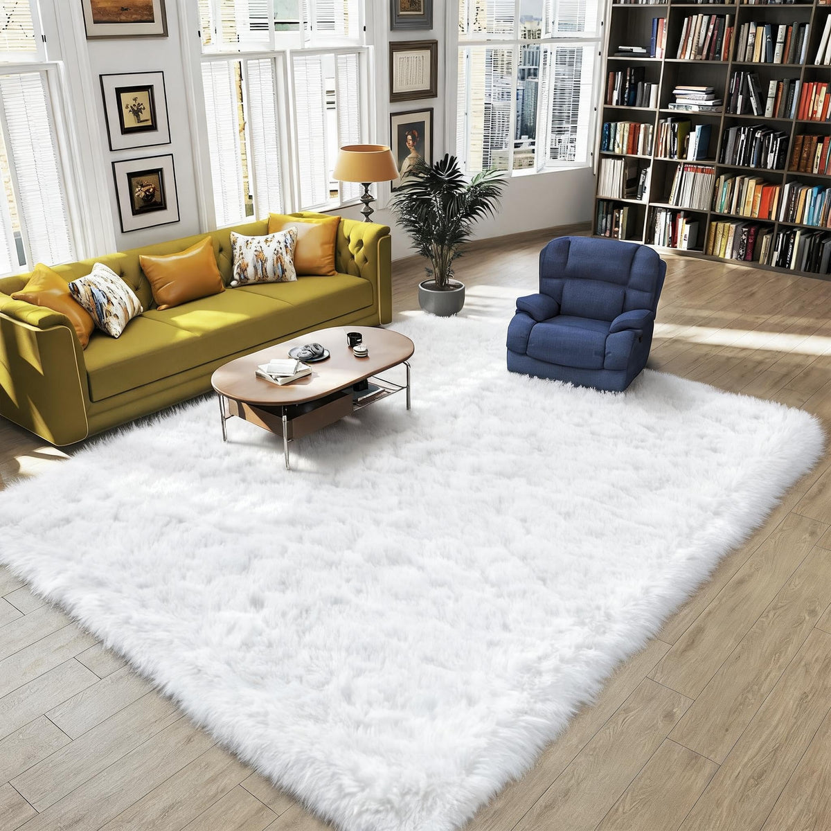 Orange 8x10 Area Rugs for Living Room Bedroom, Soft Plush Fluffy Large Rug