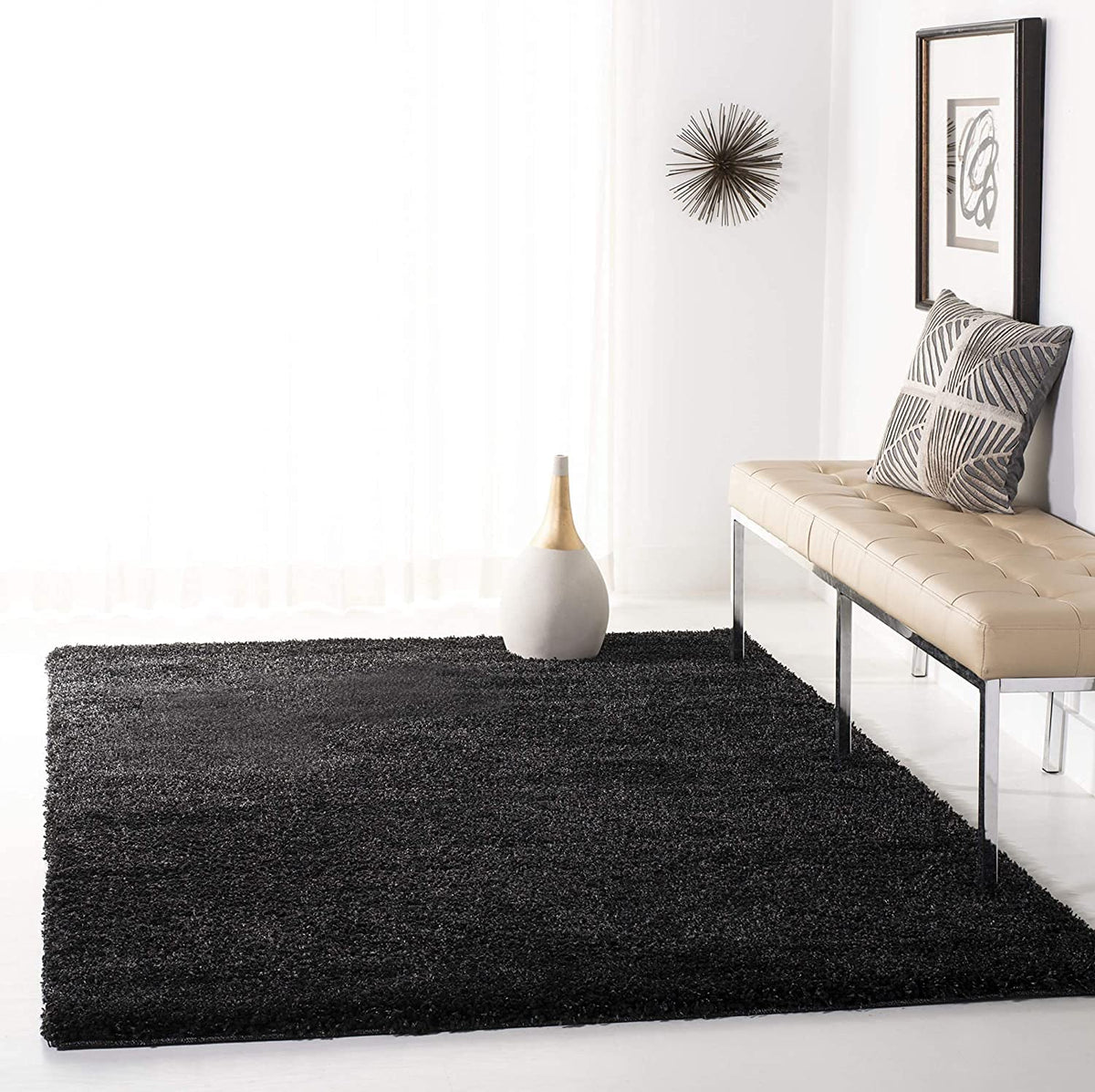 SAFAVIEH Area Rug 8x10 - California Shag Collection - Large - Beige, Non-Shedding & Easy to Clean, Ultra Plush Thick Pile, Ideal for Living Room, Bedroom, Dining Space (SG151-1313)
