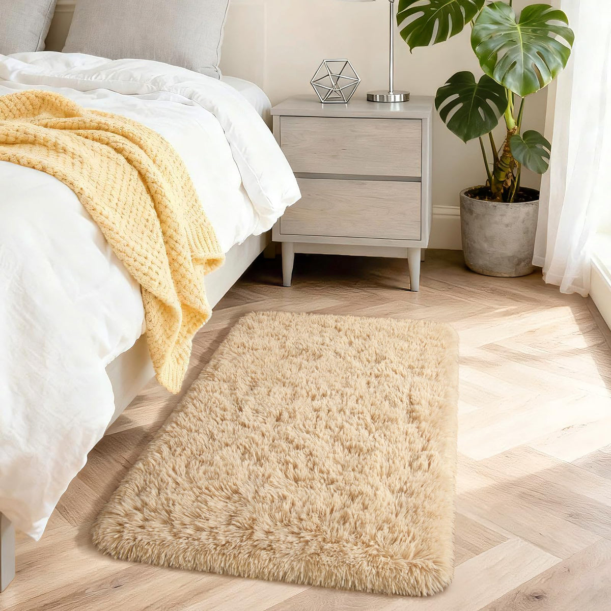 Merelax Soft Modern Indoor Large Shaggy Rug for Livingroom Bedroom Dorm Kids Room Home Decor, Non-Slip Plush Fluffy Furry Fur Area Rugs Comfy Nursery Accent Floor Carpet 9x12 Feet, Black