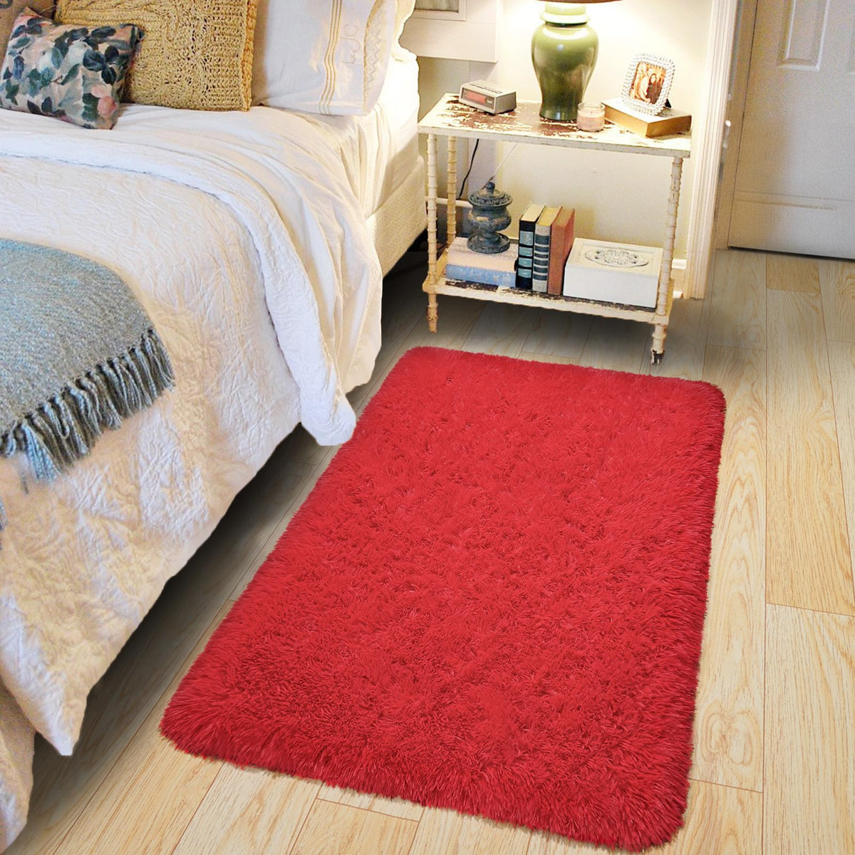 Pionblank 8x10 Rug for Living Room, Fluffy Large Area Rug, Cream White