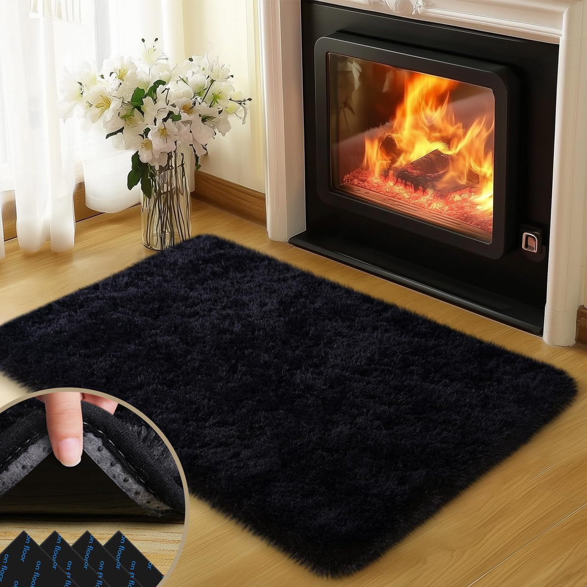 Mugorn Small Soft Shag Rugs for Bedroom, 4x6 Fluffy Area Rugs for Living Room