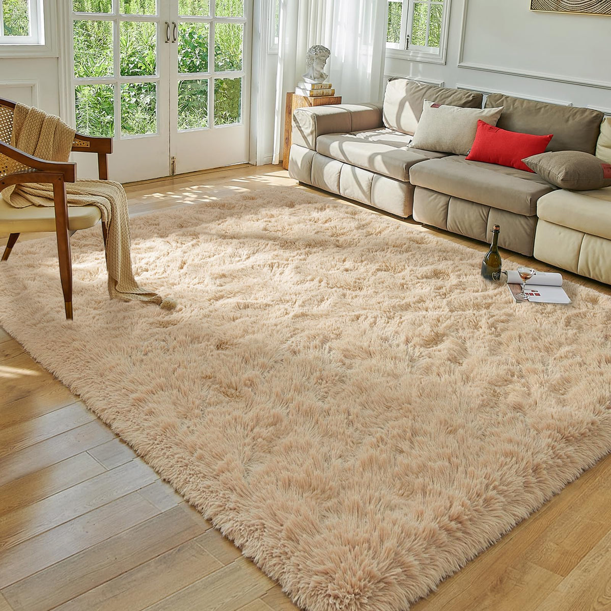 Softlife Dark Purple Area Rug for Bedroom, Fluffy Shag Plush 3x5 Rugs for Living Room Girls, Shaggy Throw Soft Fuzzy Small Kids Carpet for Dorm Bedside Ultra Cozy Non-Slip Indoor Decor