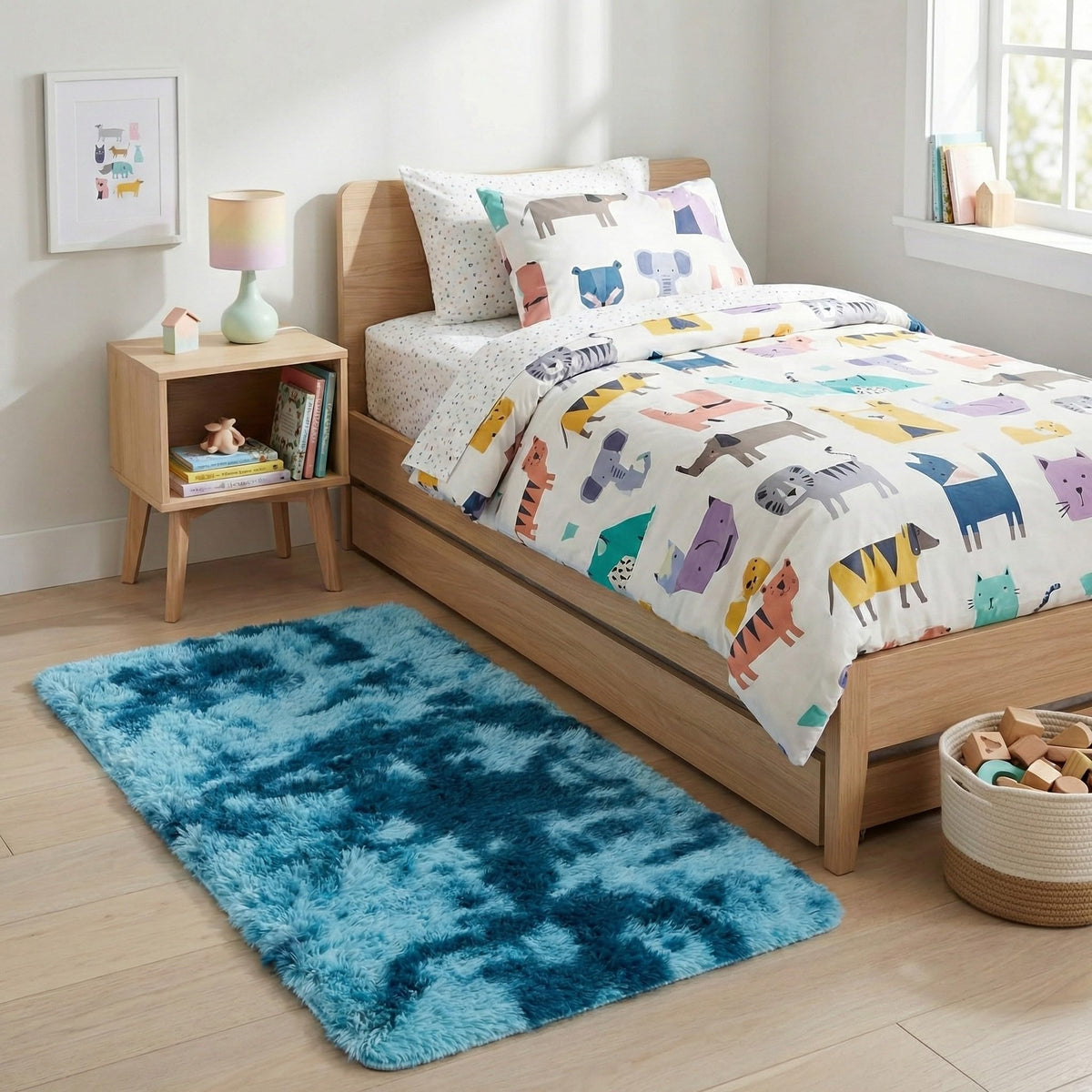 SAFAVIEH Rainbow Shag Collection Area Rug - 8' x 10', Light Beige, Slip Resistant, Non-Shedding & Easy Care, 1.6-inch Thick, Ideal for Living Room, Bedroom, Home Office, Dining Space (RBO100A-8)