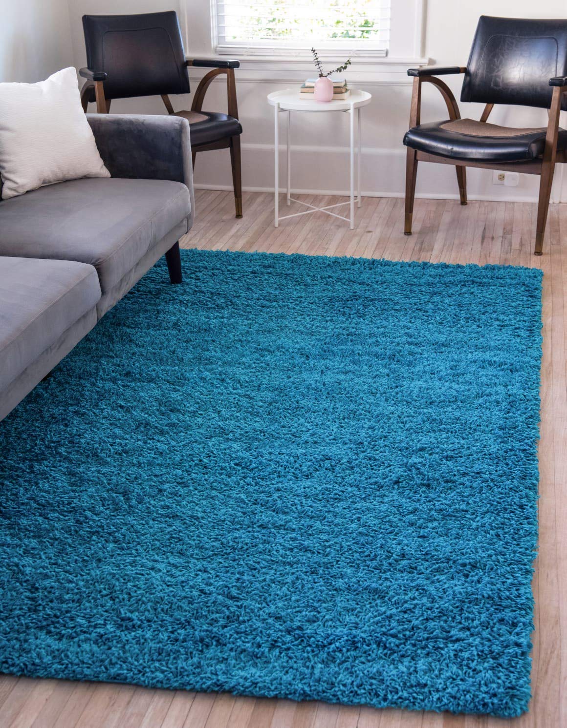 Unique Loom Solid Shag Collection Area Rug (8' x 10' Rectangle, Sandy Brown)