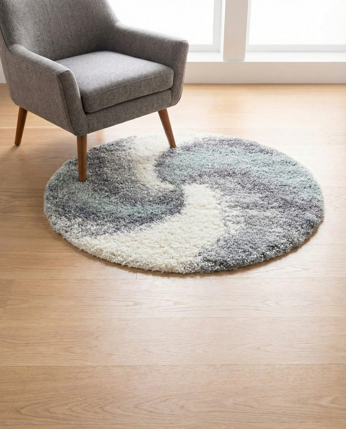 Rugs.com - Soft Touch Shag Rug – 4' 1 x 6' 1 Khaki Shag Rug – Plush Abstract Design for Bedrooms, Living Rooms, and Home Offices