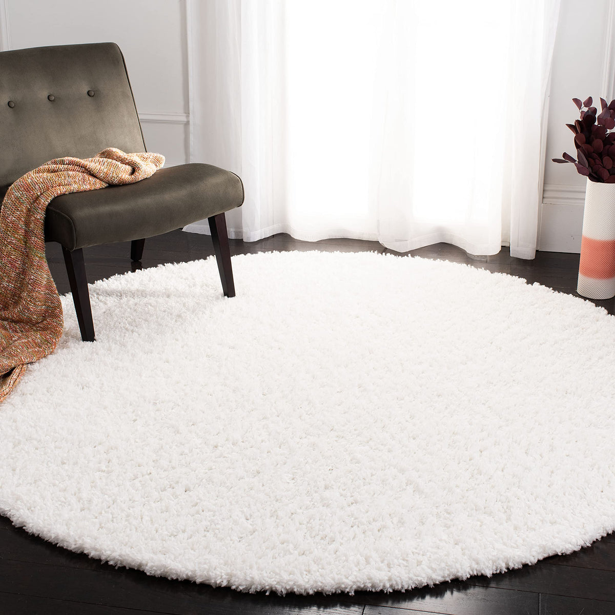 SAFAVIEH August Shag Rug 5'3"x7'6", Soft Plush Modern Ivory AUG200C