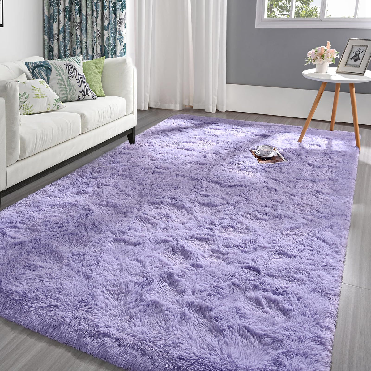 Pettop Fluffy Sage Green Rug for Bedroom Living Room, 6x9 Feet Super Soft Shaggy Plush Fuzzy Rugs for Girls Kids Boys, Non-Slip and Washable Rug for Nursery Classroom, Carpet for Rooms Decor
