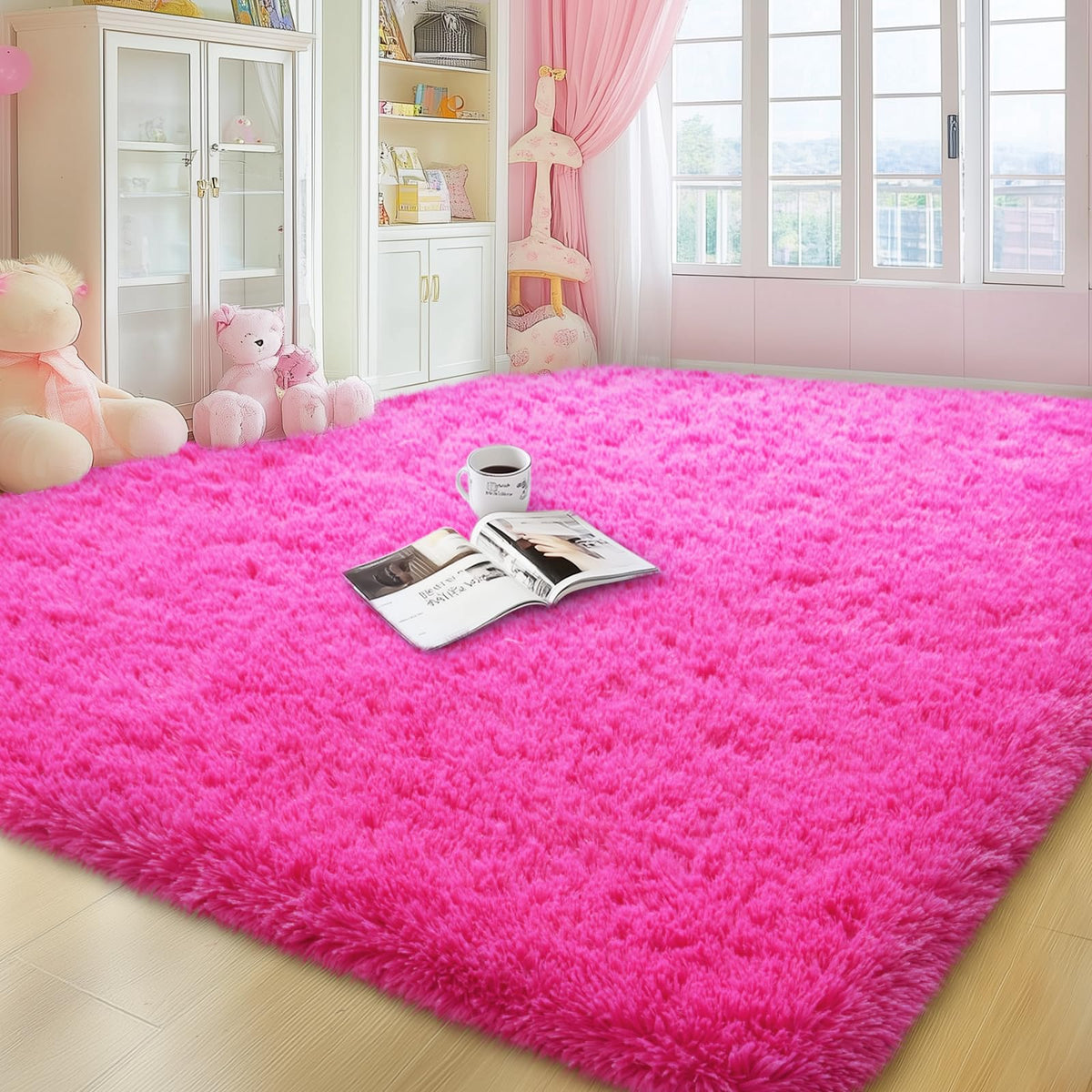 qulint Large Area Rug for Living Room 10x14, Fluffy Tan Rug for Bedroom