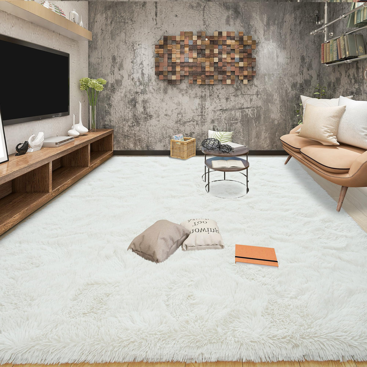 Tepook Fluffy Large Rugs for Living Room, 8x10 Area Rugs for Bedroom