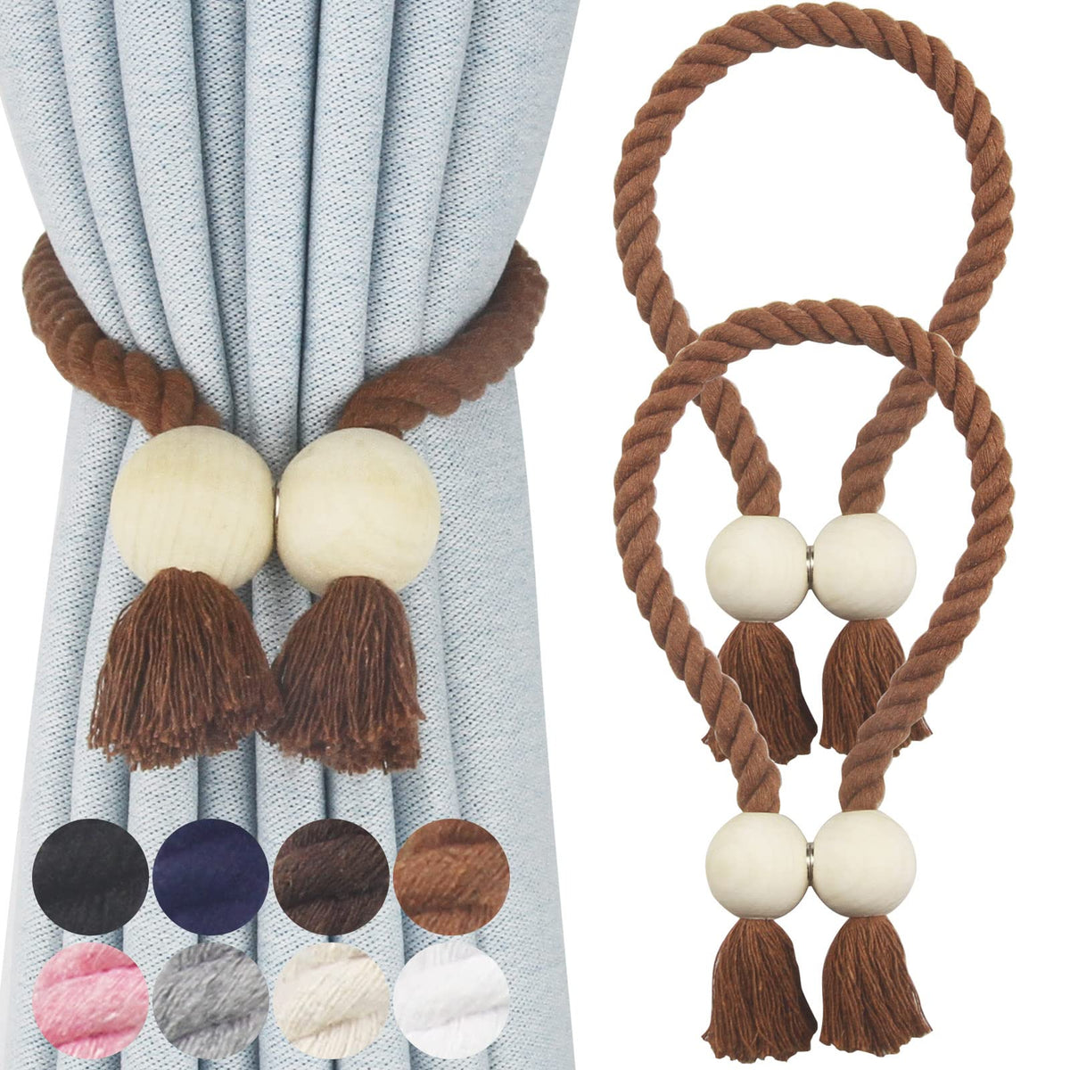 Magnetic Curtain Tiebacks Decorative Tie Back Drapes Holdbacks Nieffeiy