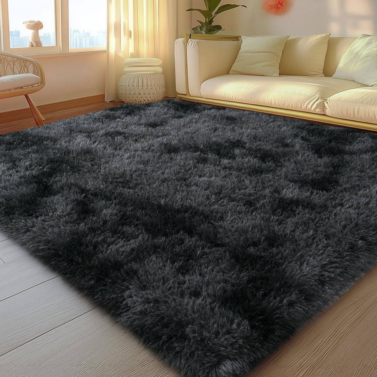 Mugorn 8x10 Area Rugs for Living Room, Large Fluffy Cream White Rugs