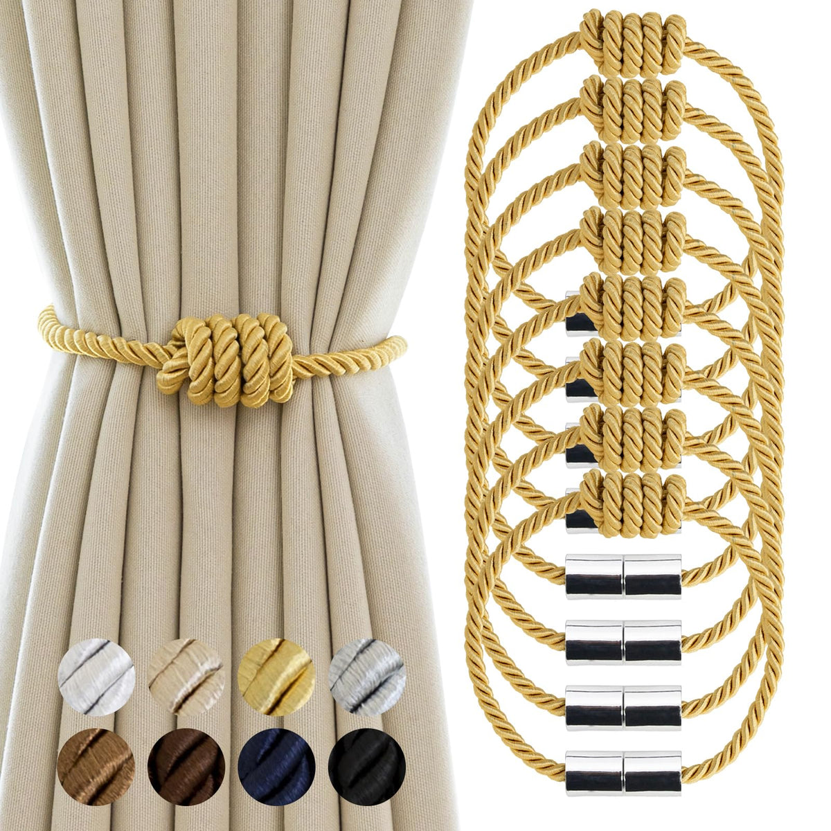 Curtain Tiebacks Magnetic Decorative Rope Tie Backs Holdbacks Contoeey