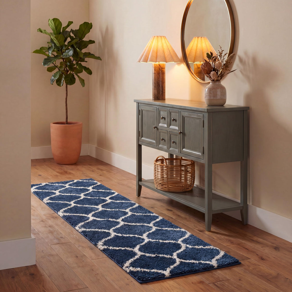 SAFAVIEH Hudson Shag Collection 9' x 12' Grey/Ivory SGH280B Moroccan Ogee Trellis Non-Shedding Living Room Bedroom Dining Room Entryway Plush 2-inch Thick Area Rug