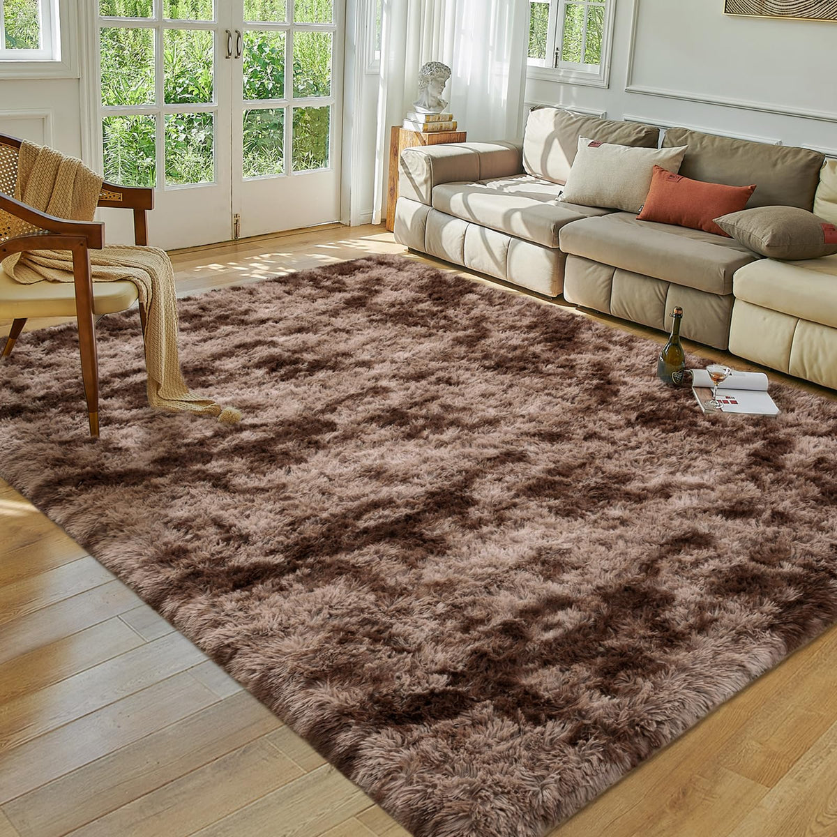 Softlife Dark Purple Area Rug for Bedroom, Fluffy Shag Plush 3x5 Rugs for Living Room Girls, Shaggy Throw Soft Fuzzy Small Kids Carpet for Dorm Bedside Ultra Cozy Non-Slip Indoor Decor