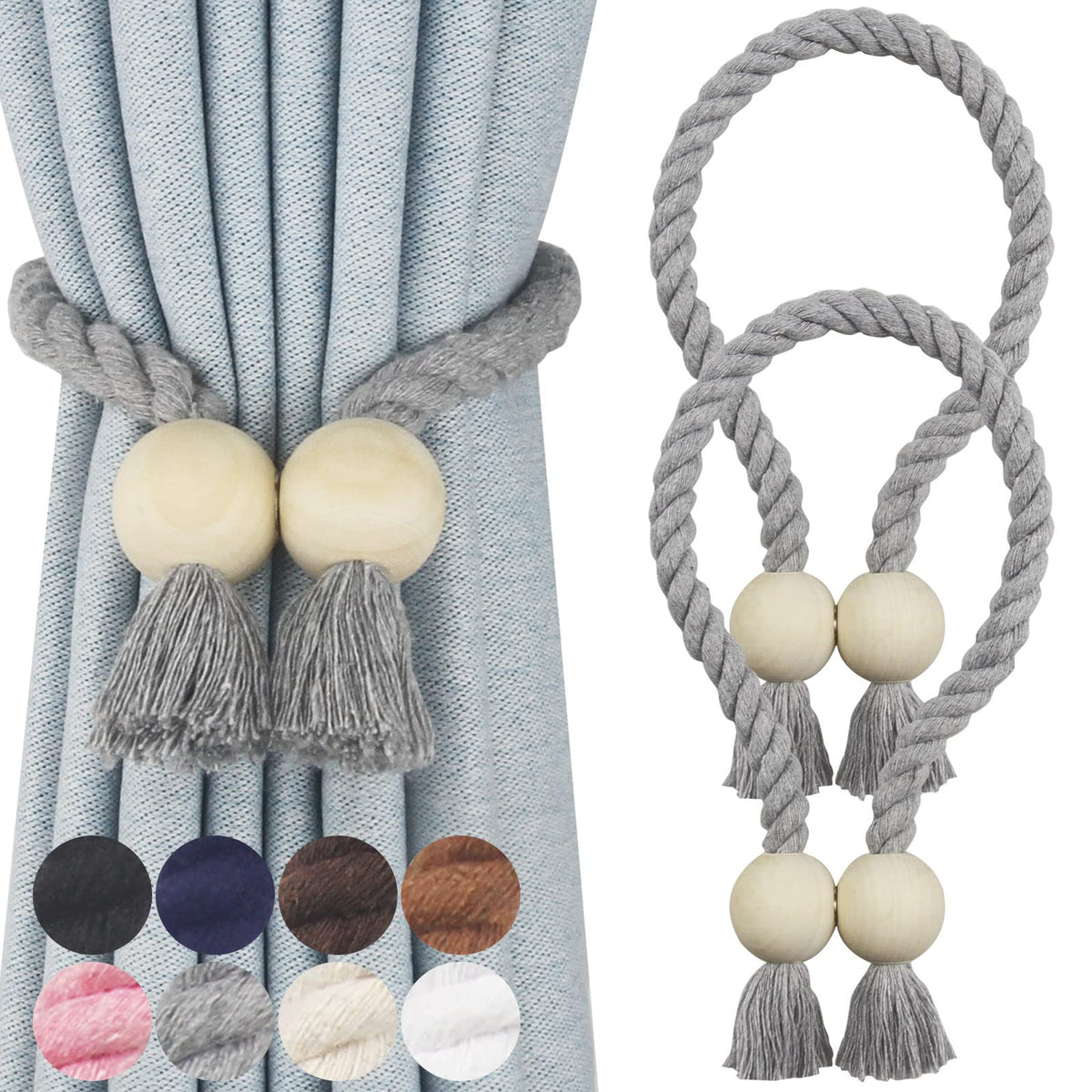 Magnetic Curtain Tiebacks Decorative Tie Back Drapes Holdbacks Nieffeiy