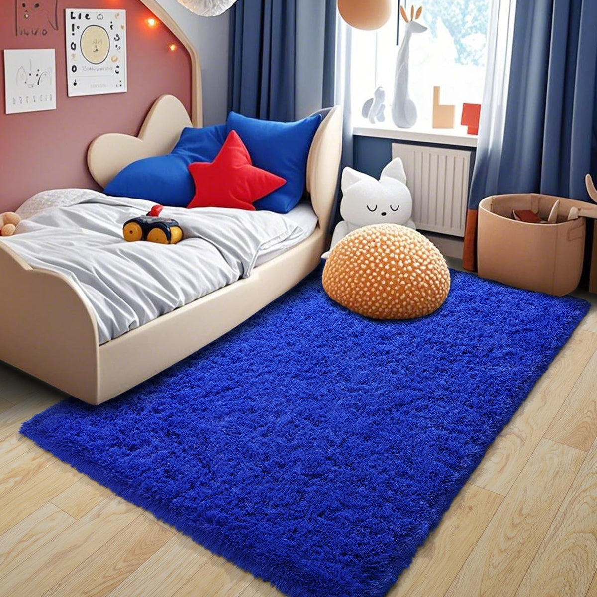 Pionblank 8x10 Rug for Living Room, Fluffy Large Area Rug, Cream White