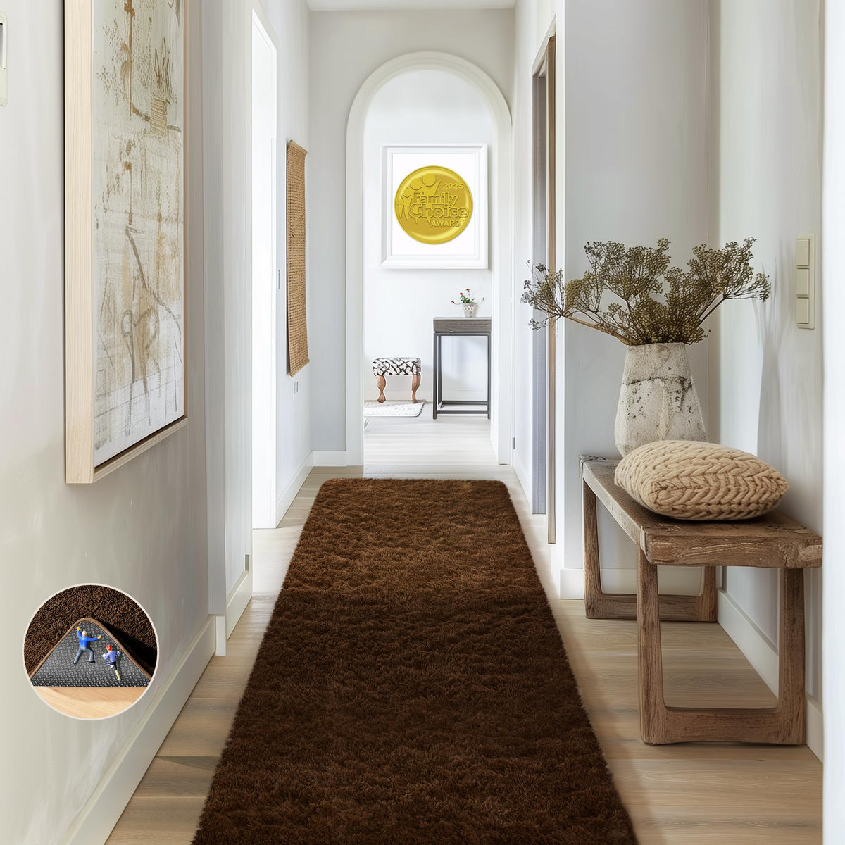 Ophanie 8x10 Area Rugs for Living Room, Washable Non-Slip Fluffy Soft Large Shag Bedroom Carpet, Ivory Big Indoor Nursery Rug, Carpets for Boy and Girls Room Dorm Decor with Over 99 pcs Pile fibers