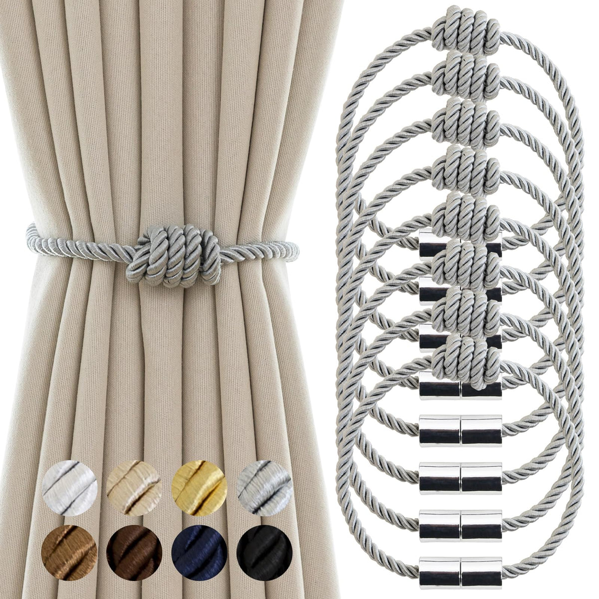 Curtain Tiebacks Magnetic Decorative Rope Tie Backs Holdbacks Contoeey