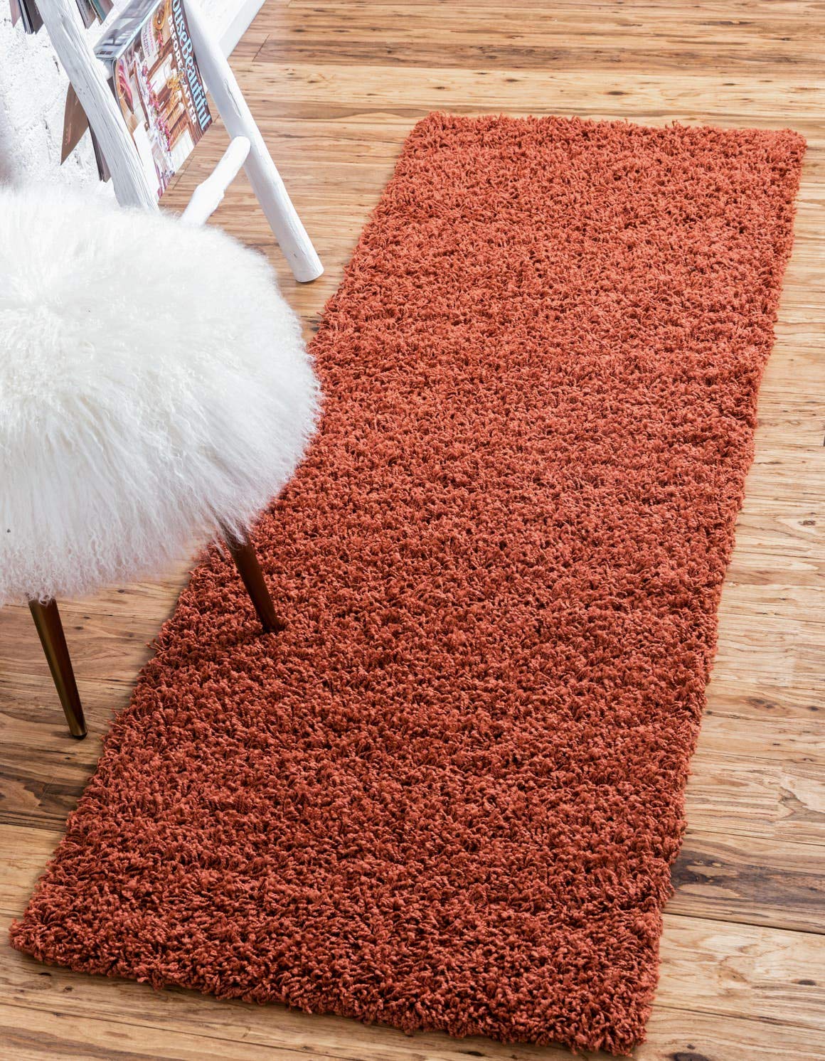 Unique Loom Solid Shag Collection Area Rug (8' x 10' Rectangle, Sandy Brown)