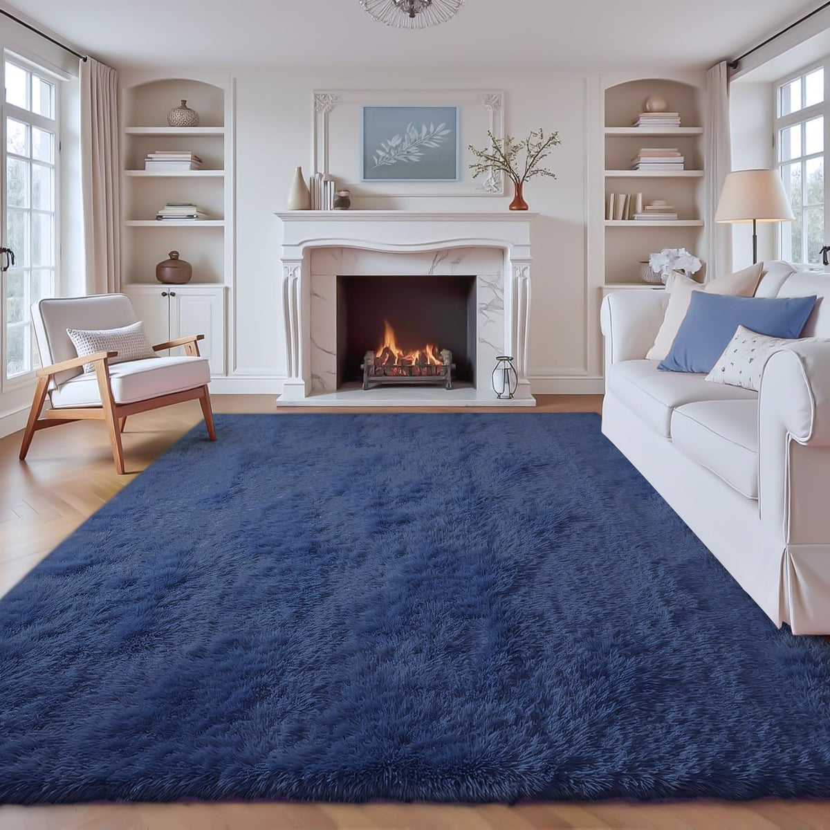 8x10 Area Rugs for Living Room: Fluffy Shag Soft Washable Rug Large Fuzzy Plush Indoor Carpet for Bedroom Nursery Playroom Kids Girls Boys Room (Camel, 8'x10')