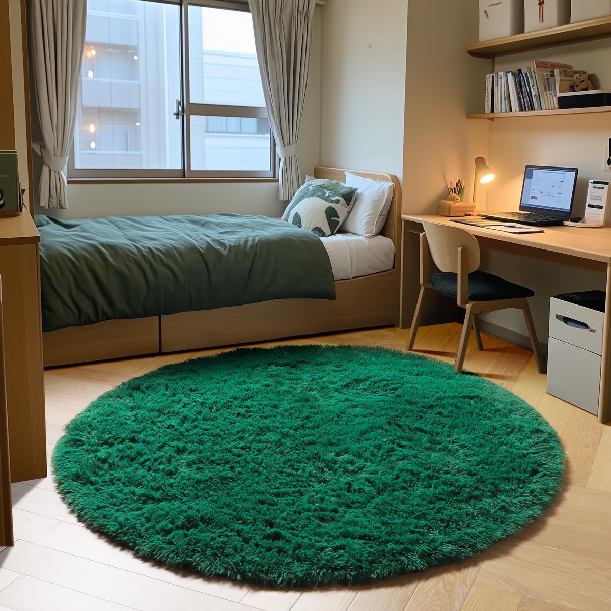 Area Rugs for Living Room Bedroom, 5x8 Fluffy Tie-Dyed Light Grey Shag Rug