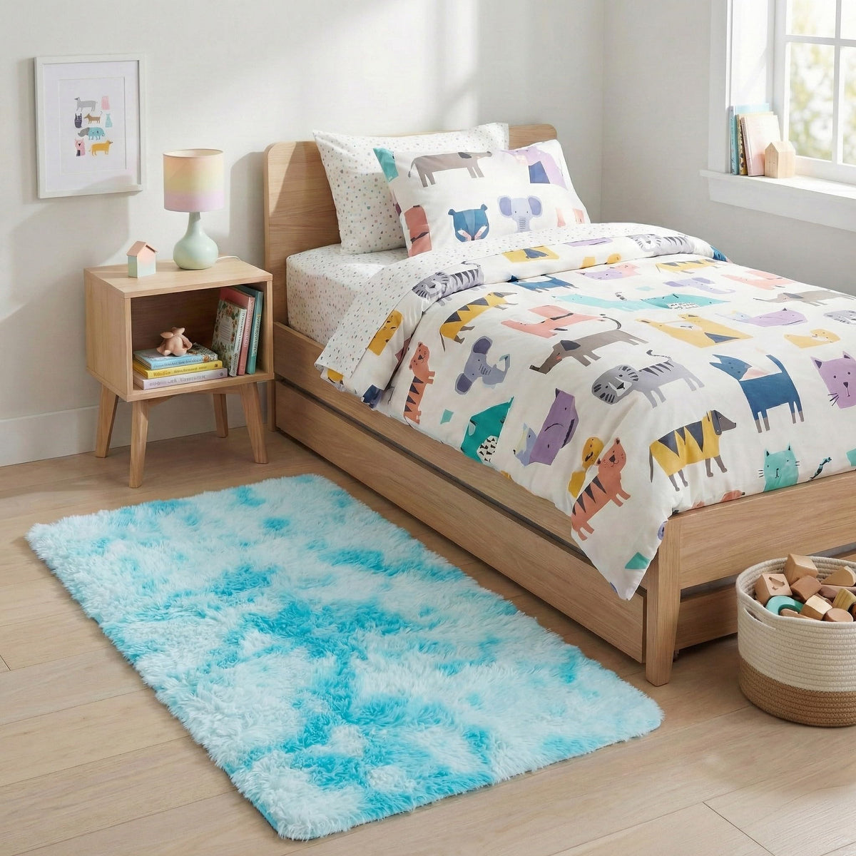 SAFAVIEH Rainbow Shag Collection Area Rug - 8' x 10', Light Beige, Slip Resistant, Non-Shedding & Easy Care, 1.6-inch Thick, Ideal for Living Room, Bedroom, Home Office, Dining Space (RBO100A-8)