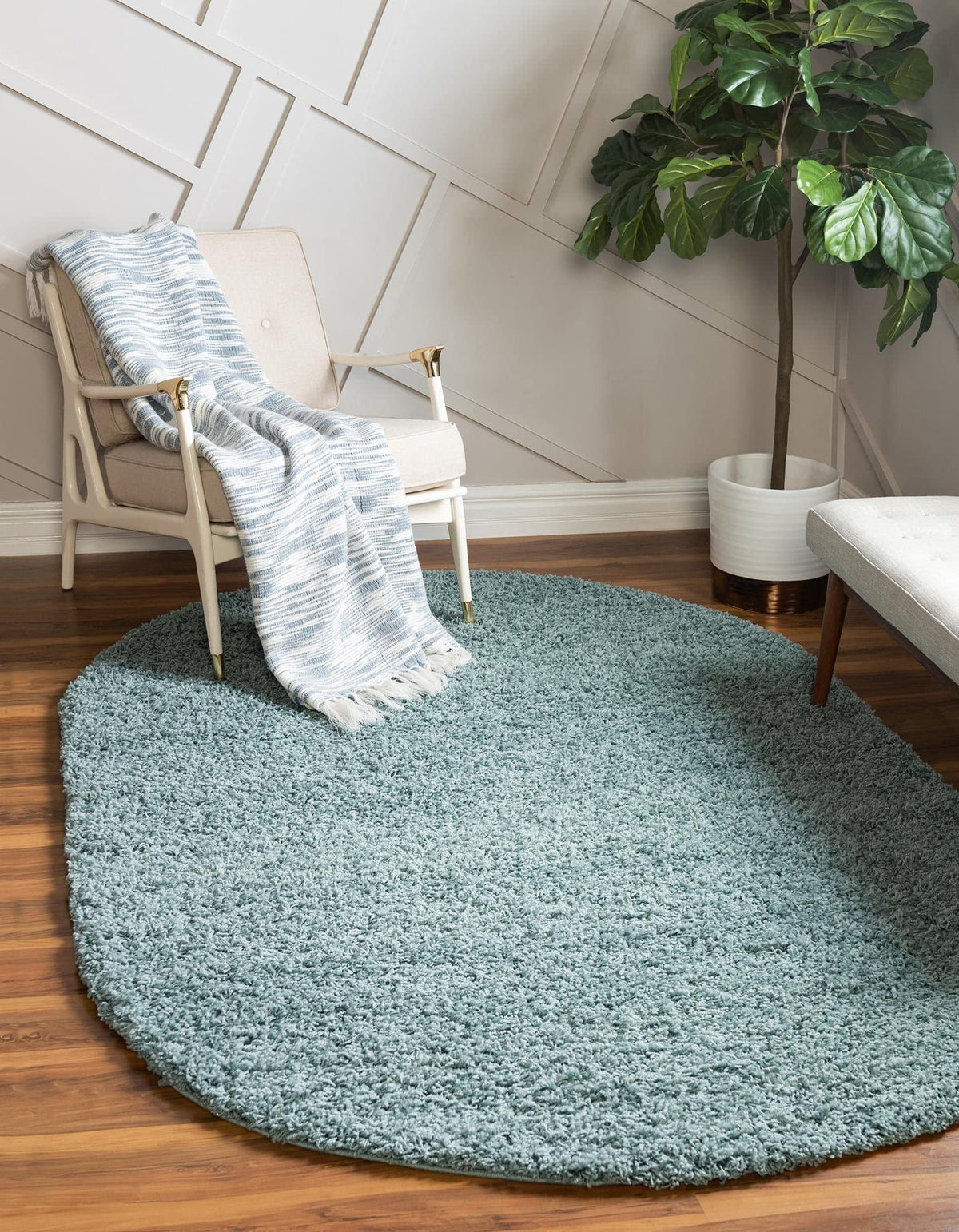 Unique Loom Solid Shag Collection Area Rug (8' x 10' Rectangle, Sandy Brown)