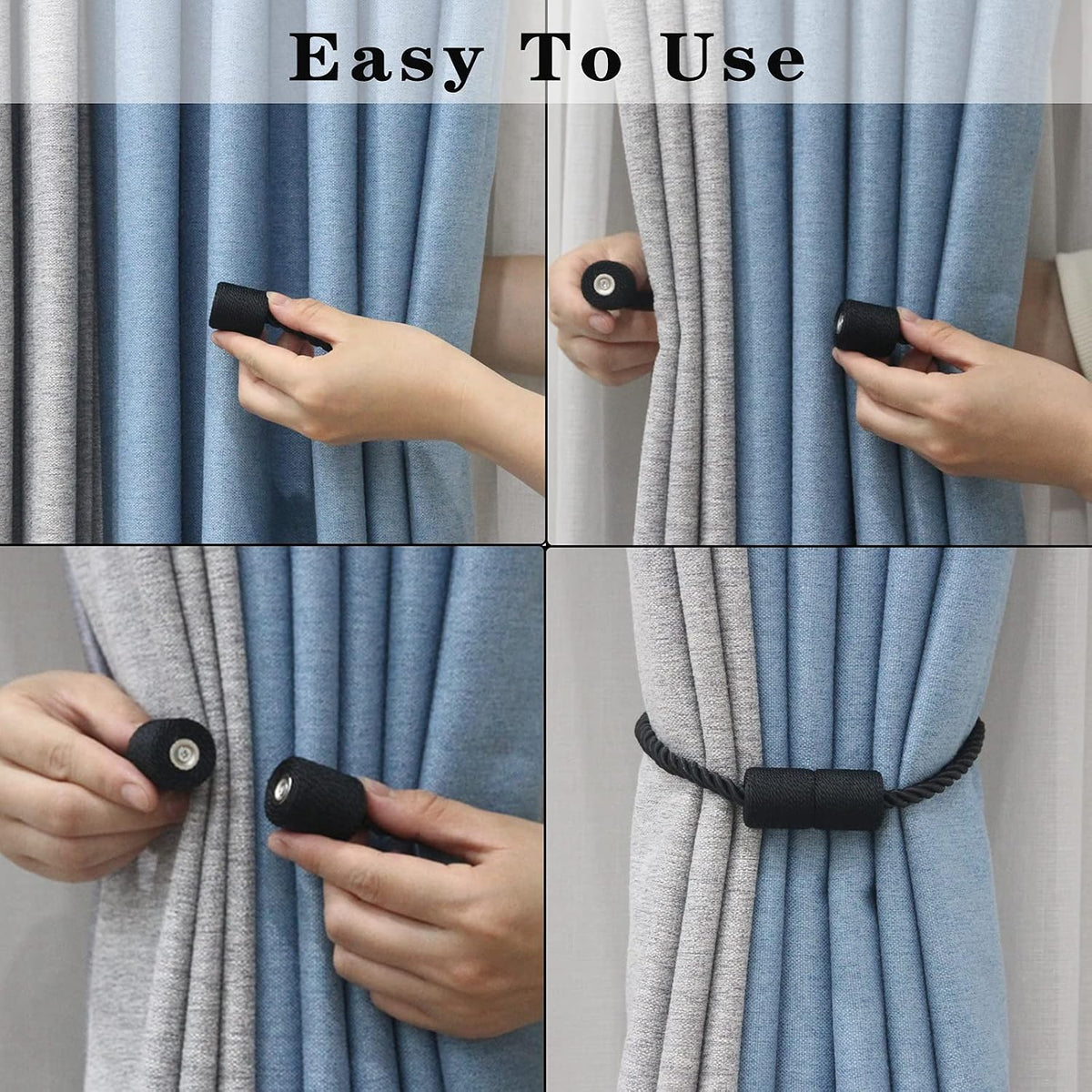 Magnetic Curtain Tiebacks Holdbacks Decorative Tie Backs for Windows Porlau