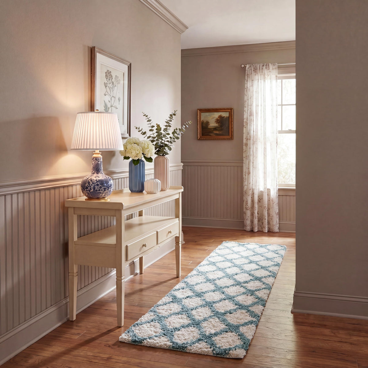 SAFAVIEH Area Rug 8x10 - Dallas Shag Collection - Large - Dark Grey & Ivory, Trellis Pattern, Non-Shedding & Easy Cleaning, Plush Thick Pile, Ideal for Living Room, Bedroom, Dining Space (SGDS258A)