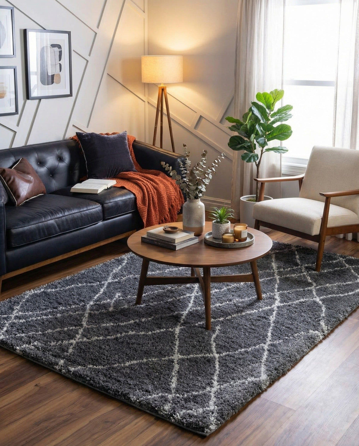 Rugs.com - Soft Touch Shag Rug – 6' 1 x 9' Sage Green Plush Shag Rug – Ultra Soft High Pile Area Rug for Bedroom, Living Room, and Home Office