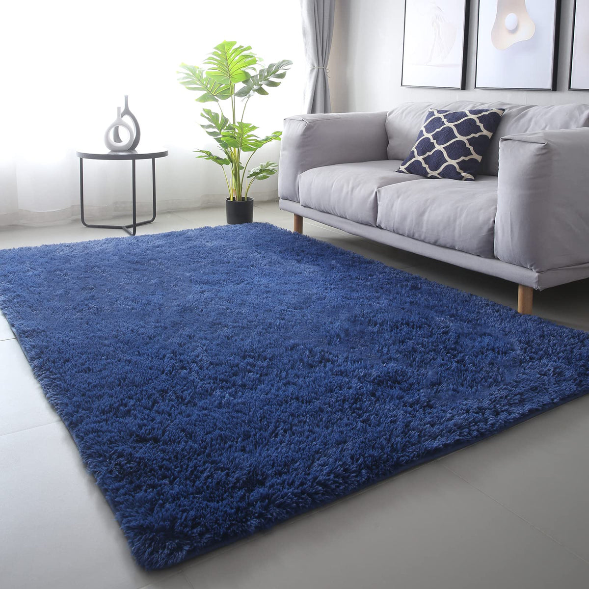 CAIYUECS White Fluffy Bedroom Rug 5x7 – Ultra Soft Shag Dorm Decor