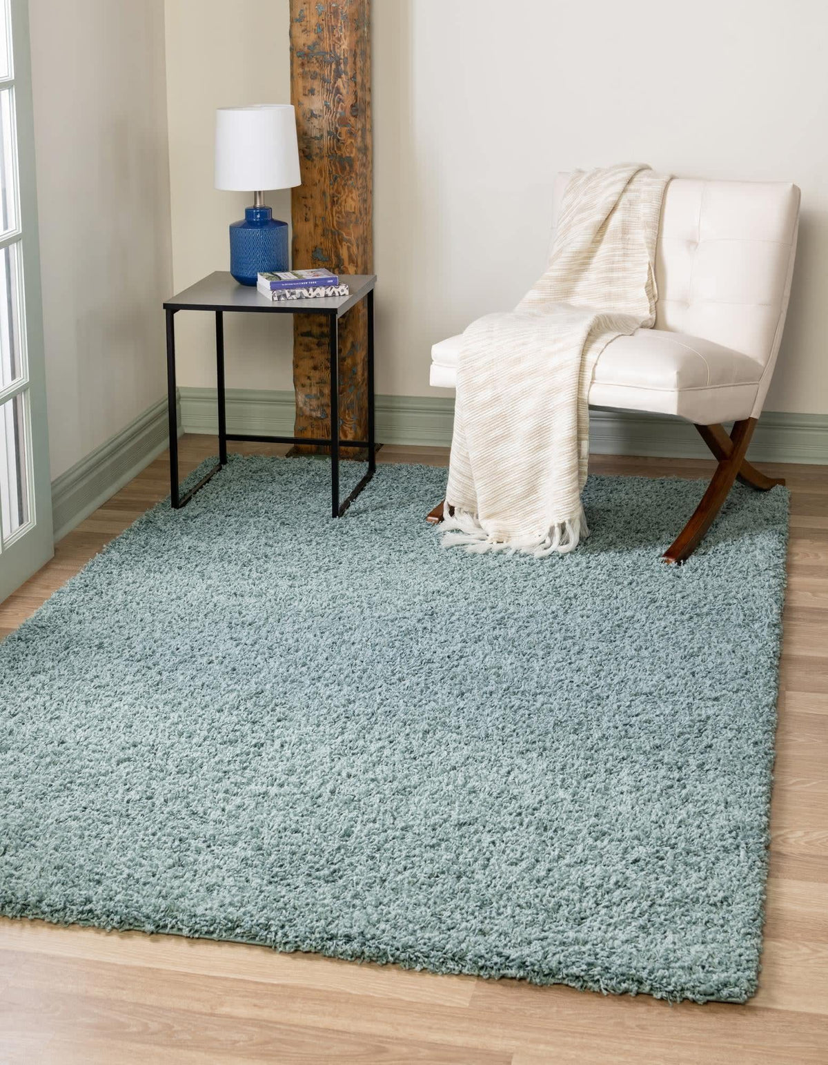 Unique Loom Solid Shag Collection Area Rug (8' x 10' Rectangle, Sandy Brown)
