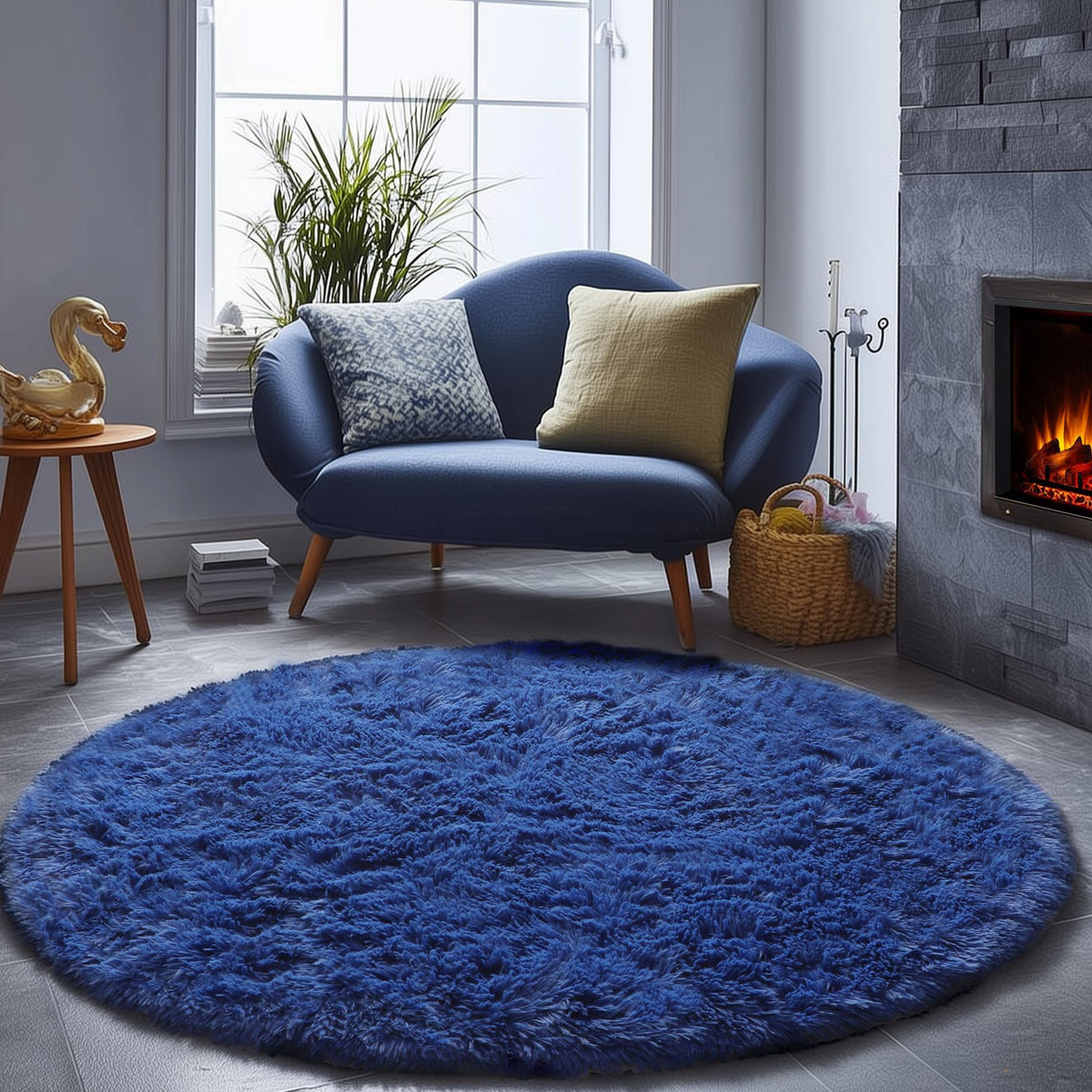 Area Rugs for Living Room Bedroom, 5x8 Fluffy Tie-Dyed Light Grey Shag Rug